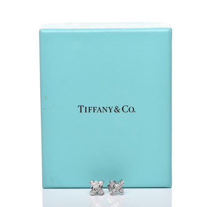 Tiffany 18K White Gold Diamond Paloma Picasso X Kiss Earrings 5 of 5