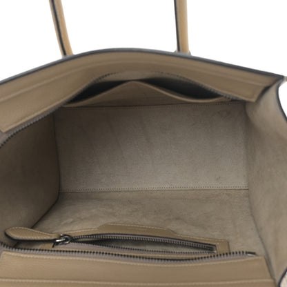 Celine Drummed Calfskin Micro Luggage Dune 5 of 9