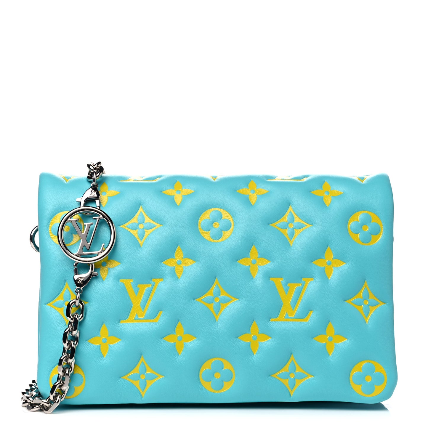 Lambskin Embossed Monogram Vuittamins Pochette Coussin Menthe Jaune