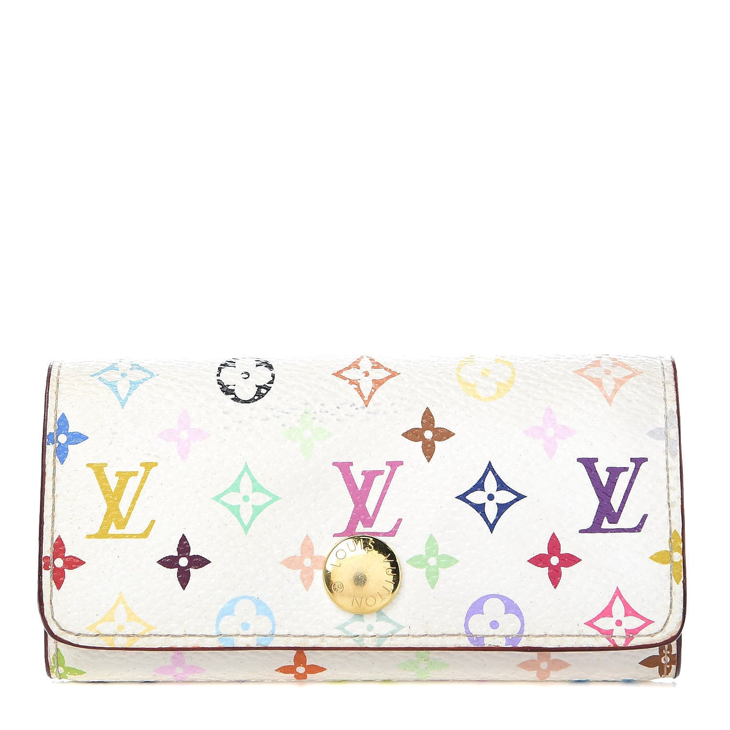 Louis Vuitton Monogram Multicolor Multicles 4 Key Holder White Litchi 1 of 11
