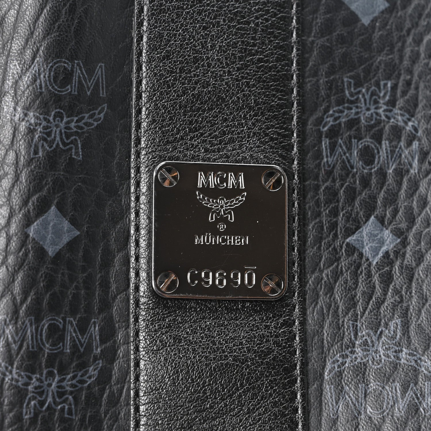 MCM Visetos Medium Liz Reversible Shopper Tote Black 1869416