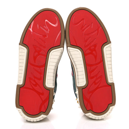 Christian Louboutin Calfskin Suede Spike Astroloubi Donna Low Top Sneakers 38 Multicolor 7 of 8