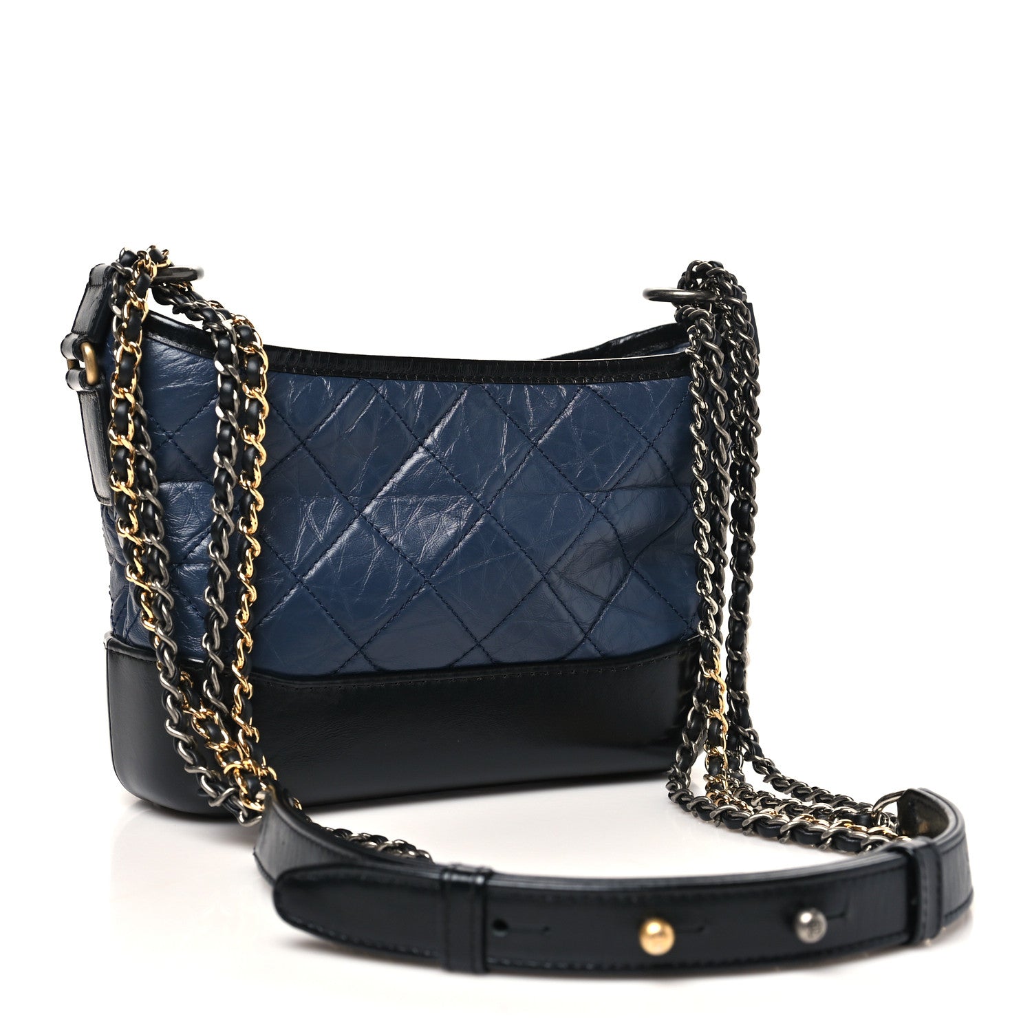 Chanel Aged Calfskin Quilted Small Gabrielle Hobo Dark Grey 3 of 10
