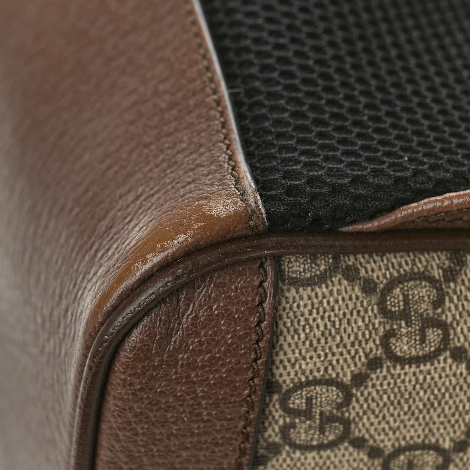 Gucci GG Supreme Monogram Calfskin Web Small Ophidia Day Backpack Beige Ebony New Acero 12 of 14