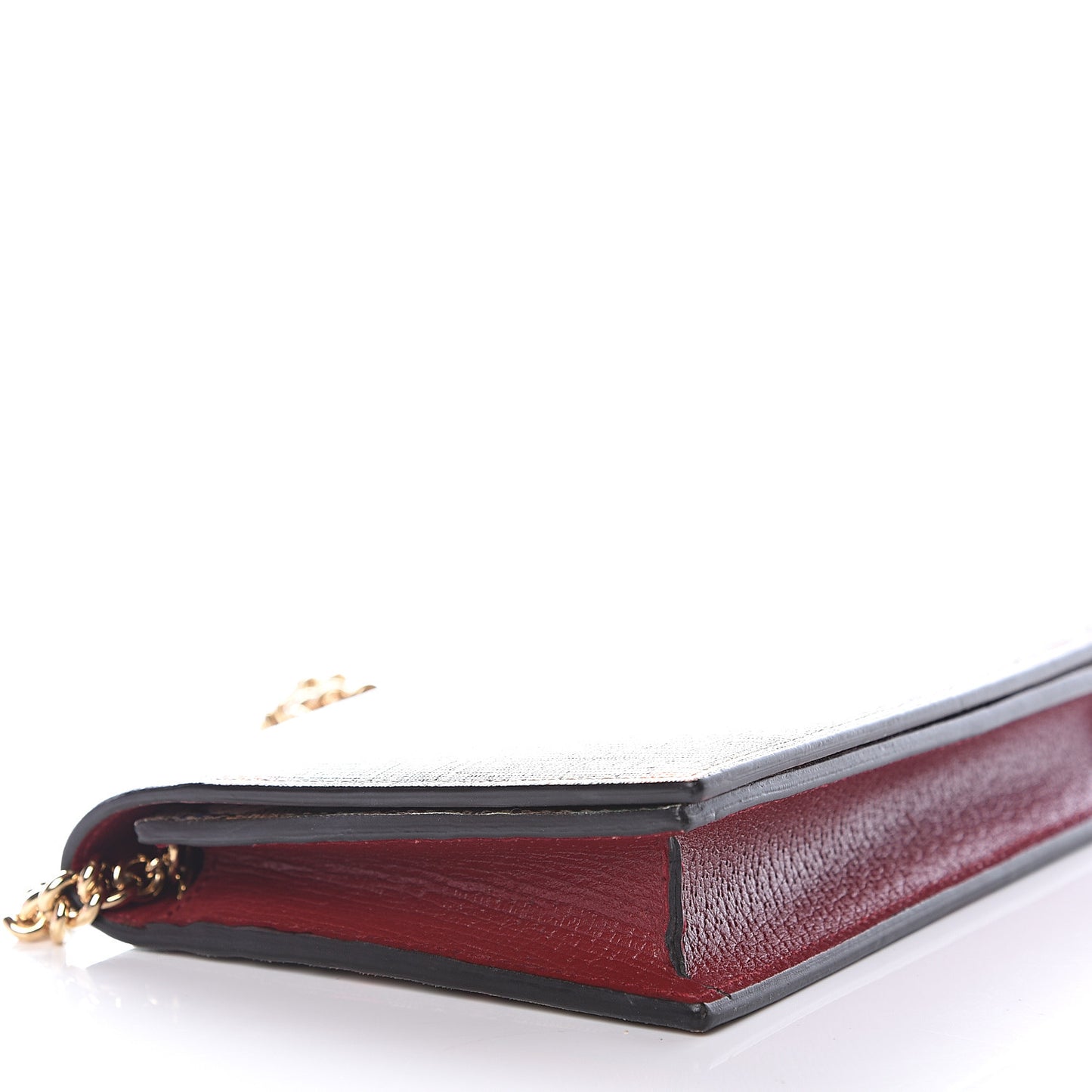 GG Supreme Monogram Tian Chain Wallet Beige Multicolor Red
