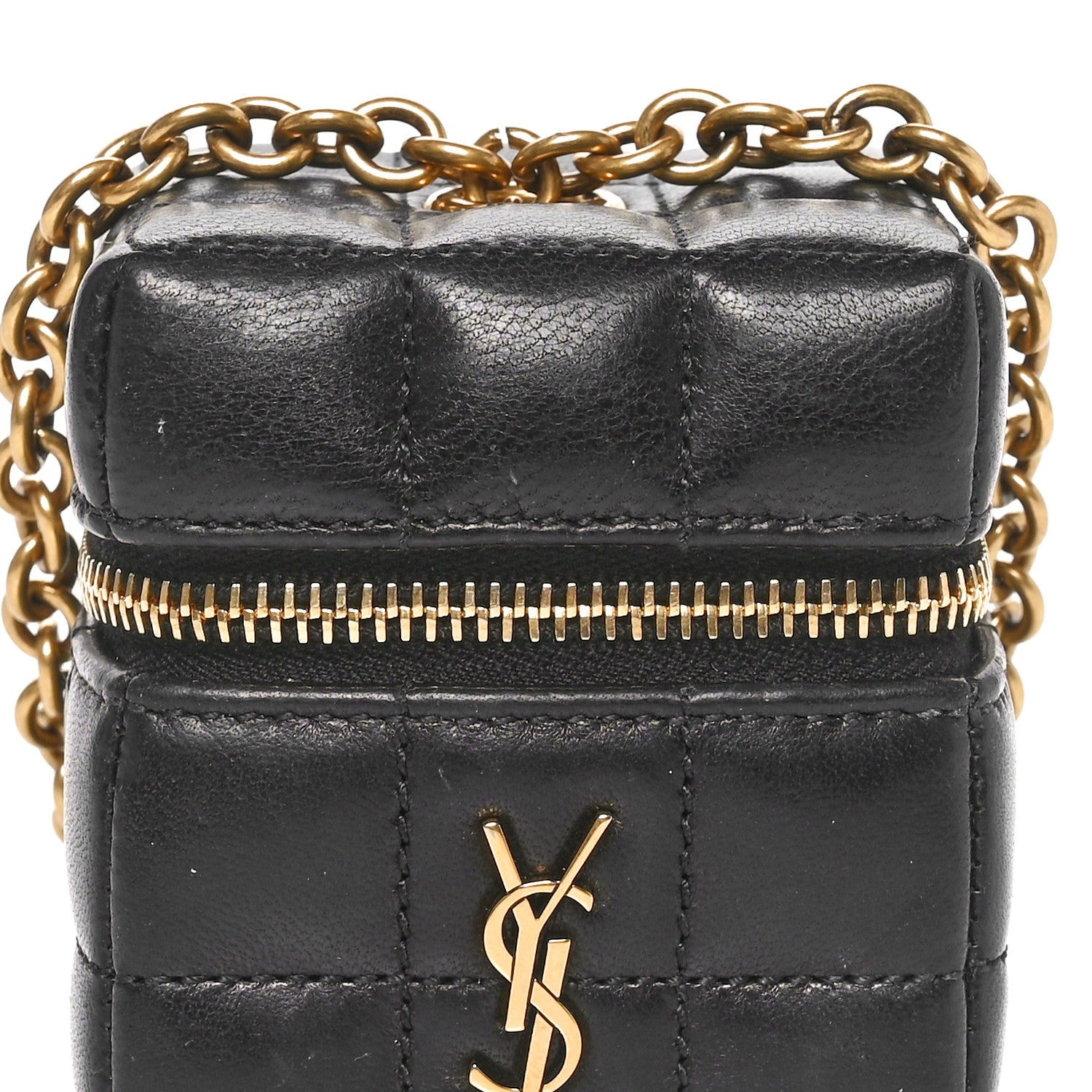 Saint Laurent Lambskin Cassandre Matelasse Carre Mini Cube On