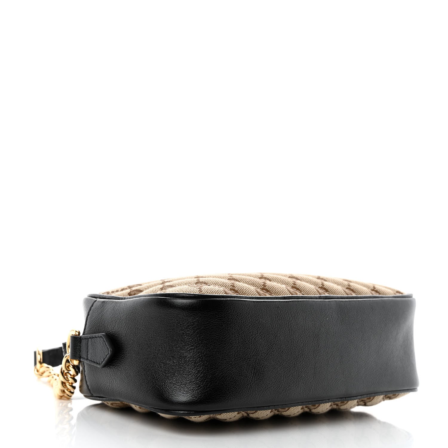 Gucci Monogram Matelasse Diagonal Small GG Marmont Chain Shoulder Bag Beige Black 4 of 10