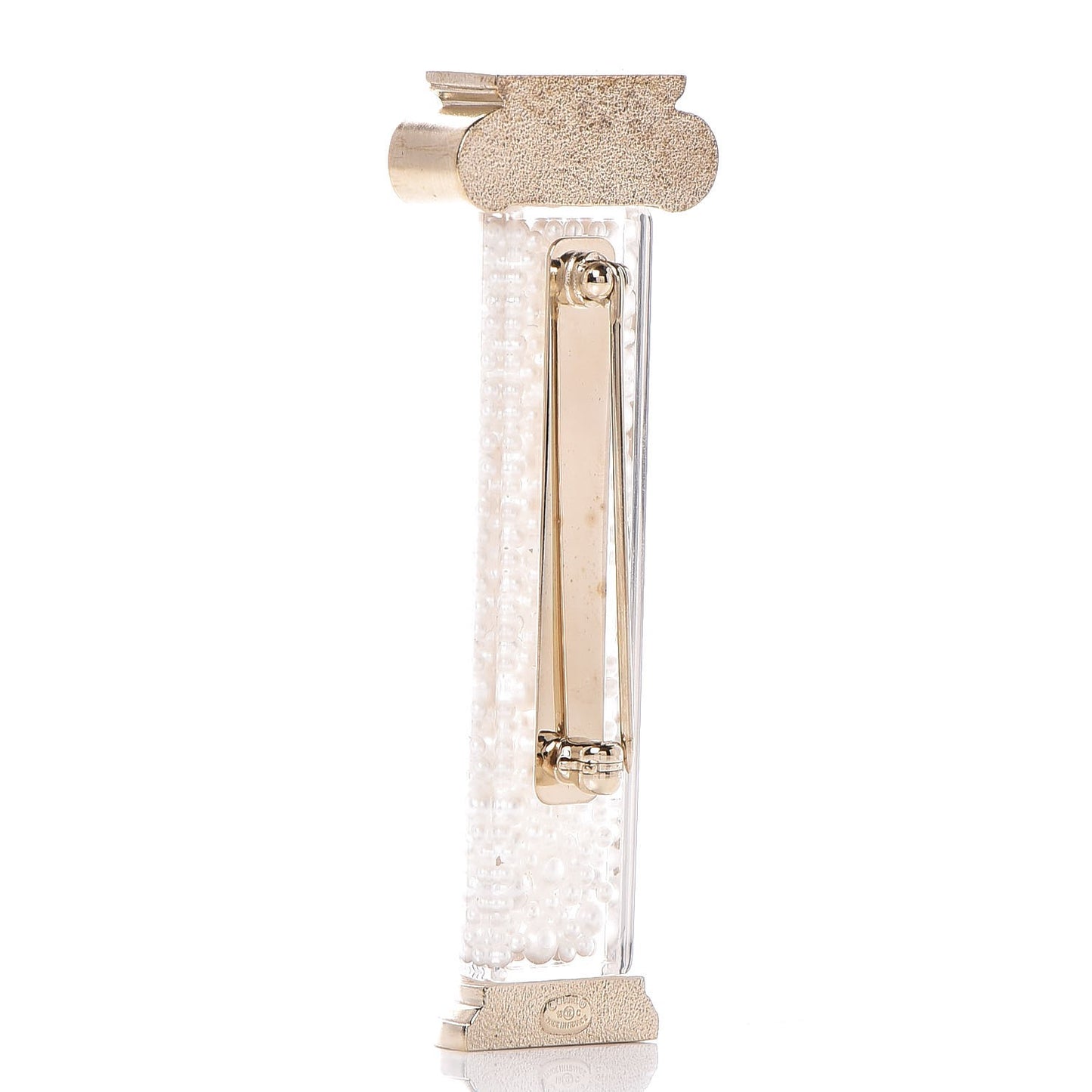 Pearl Ancient Greek Column Brooch Gold