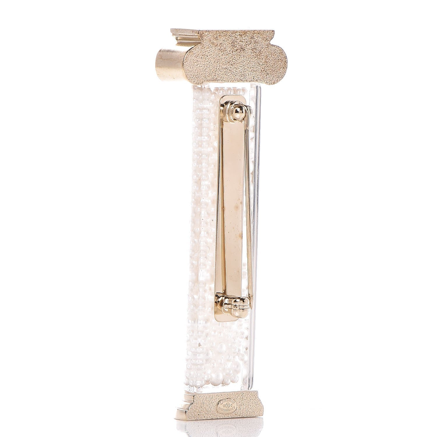 Chanel Pearl Ancient Greek Column Brooch Gold 3 of 5