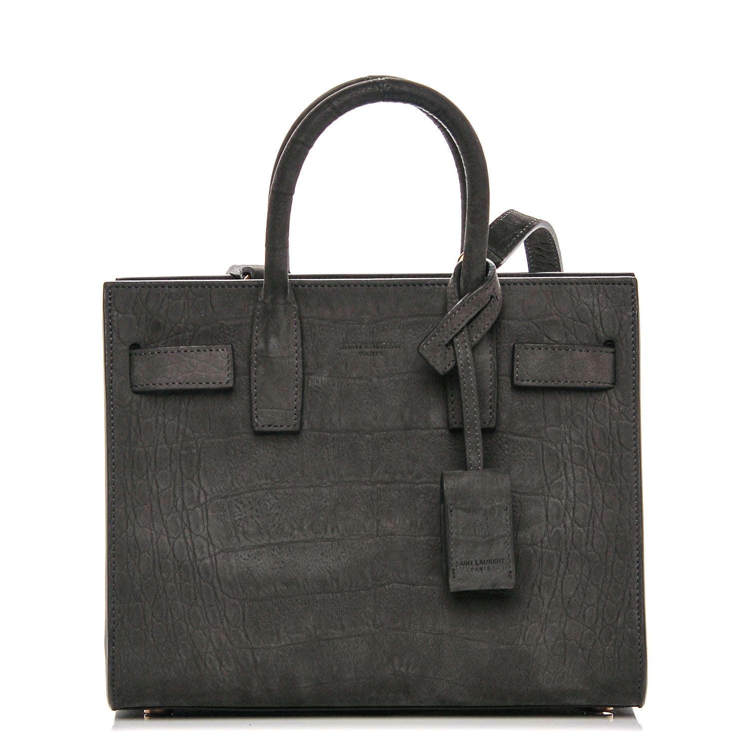 Saint Laurent Crocodile Embossed Nubuck Nano Sac De Jour Dark Anthracite 1 of 7