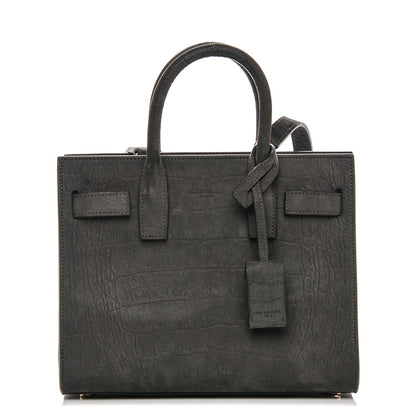 Saint Laurent Crocodile Embossed Nubuck Nano Sac De Jour Dark Anthracite 1 of 7