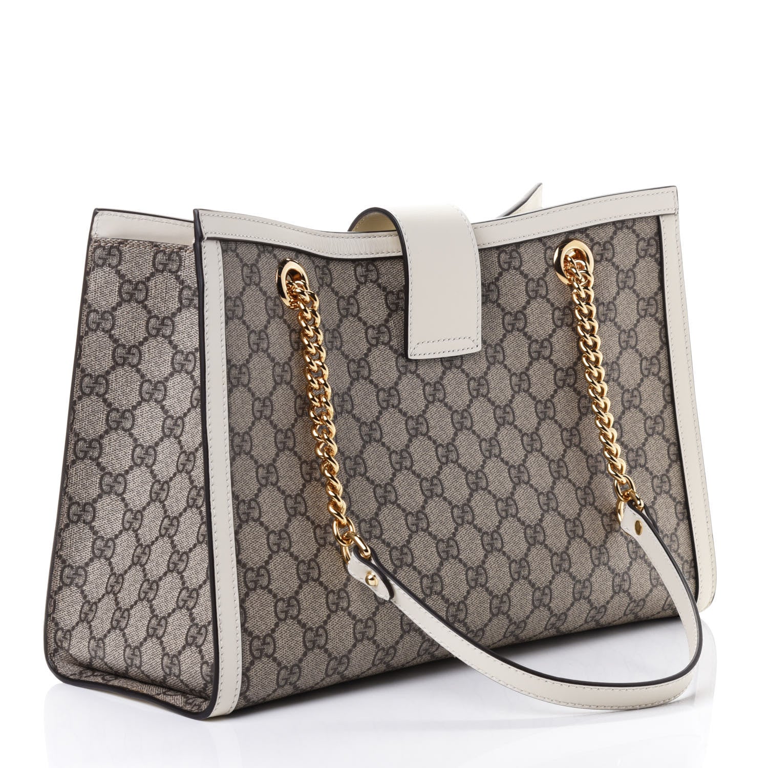 Gucci GG Supreme Monogram Medium Padlock Tote White 2 of 4