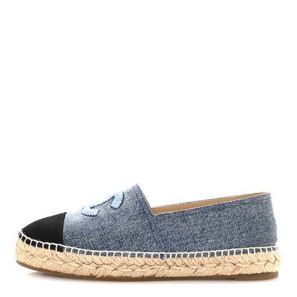 Chanel Denim CC Espadrilles 39 Blue Black 1 of 9