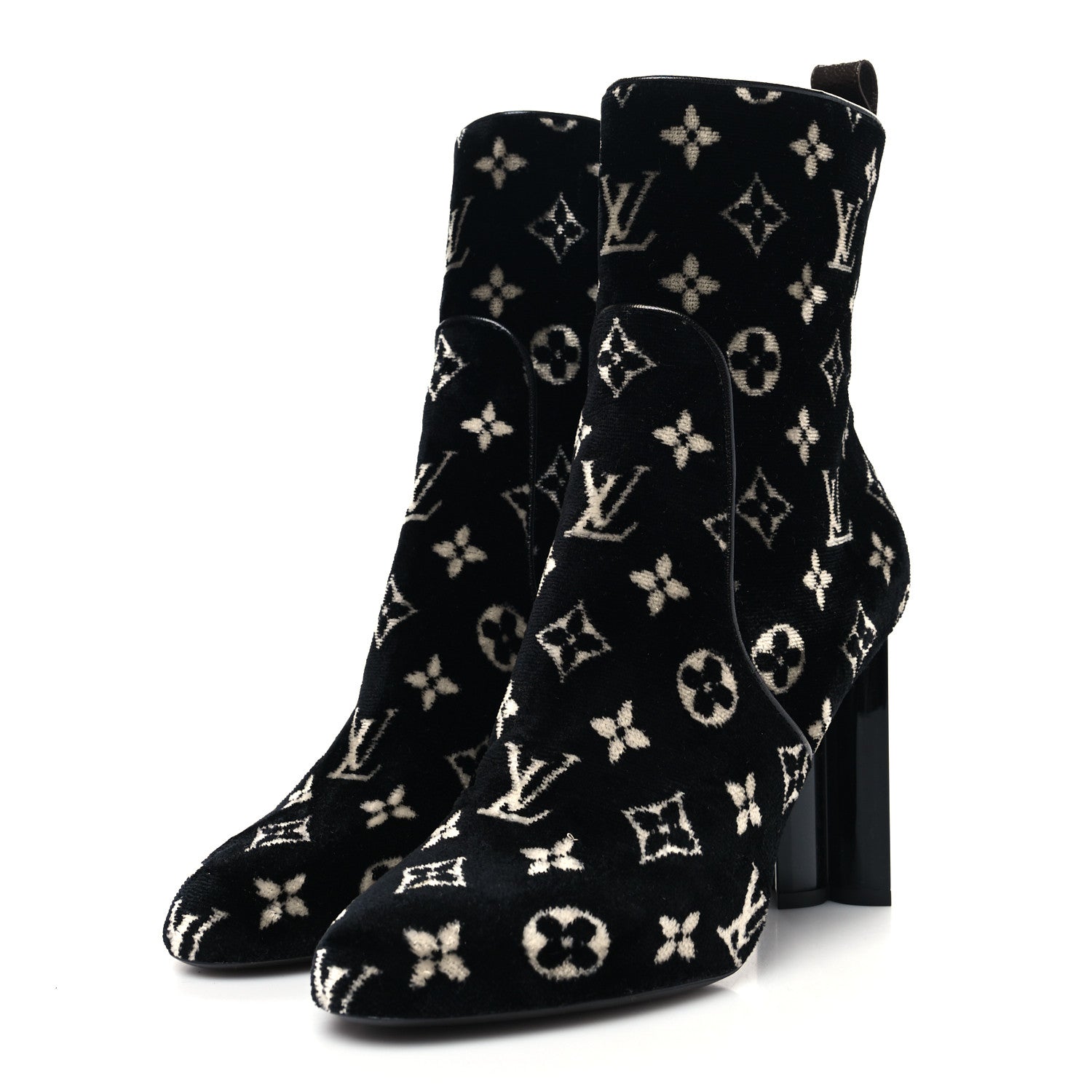 Louis Vuitton Velvet Monogram Silhouette Ankle Boots 40 Black 3 of 8