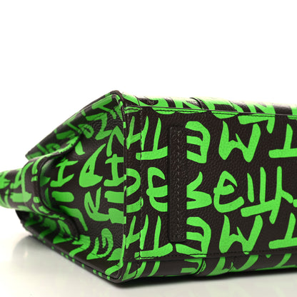 Marc Jacobs X STEPHEN SPROUSE Grained Calfskin Medium The Tote Bag Green 8 of 10