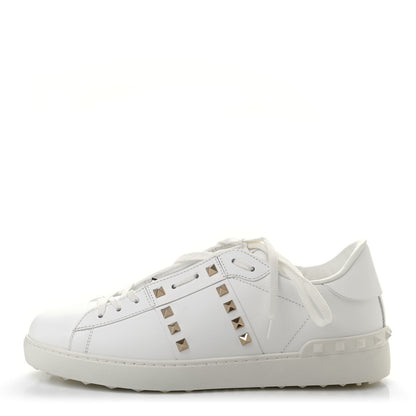 Valentino Garavani Calfskin Mens Rockstud Untitled Open Sneakers 42 White 1 of 9