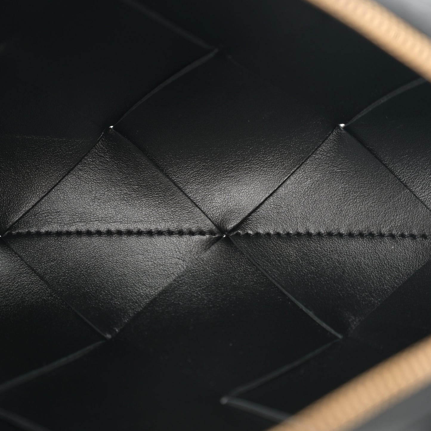 Lambskin Maxi Intrecciato Small Cassette Camera Bag Black