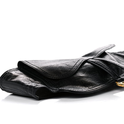 Christian Dior Crinkled Lambskin 135mm Saddle Belt Black 6 of 9