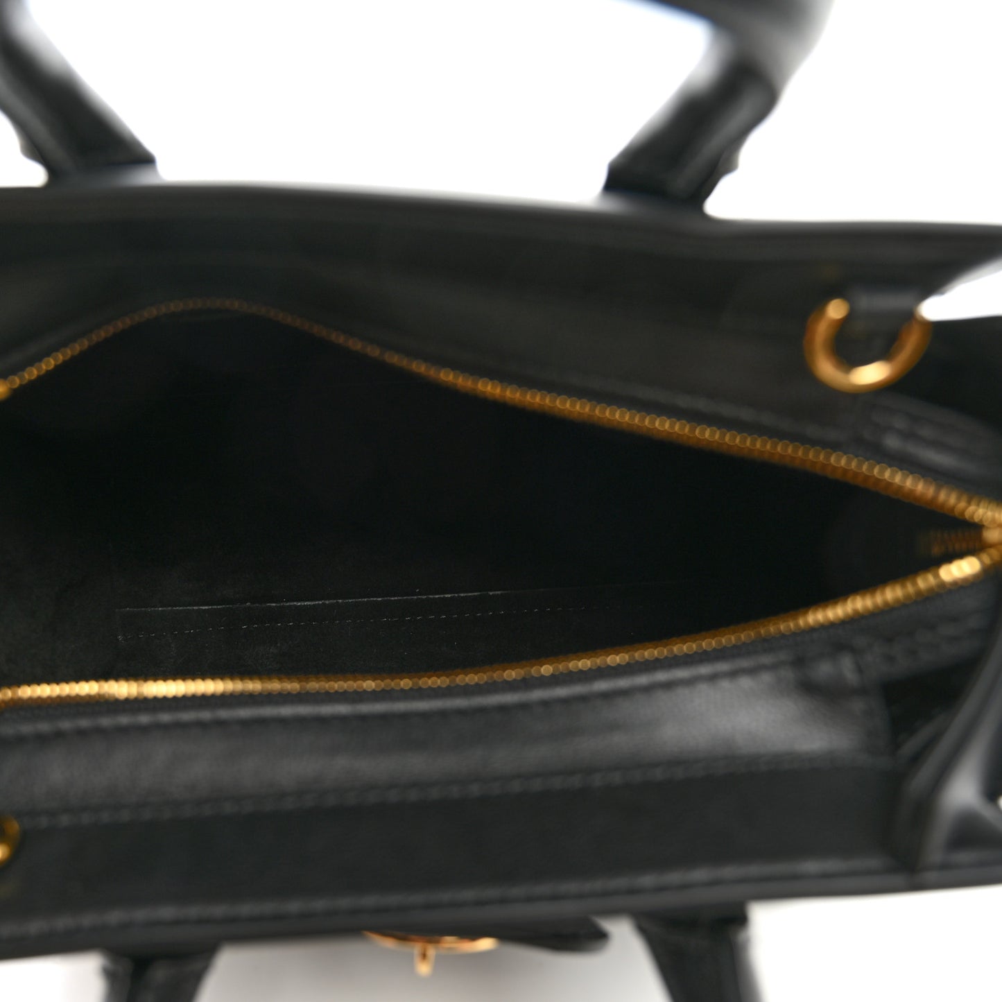 Silky Calfskin Micro Bayswater Zip Tote Black