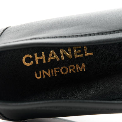 Chanel Calfskin Mens Stitched CC Loafers 40 Black 7 of 8