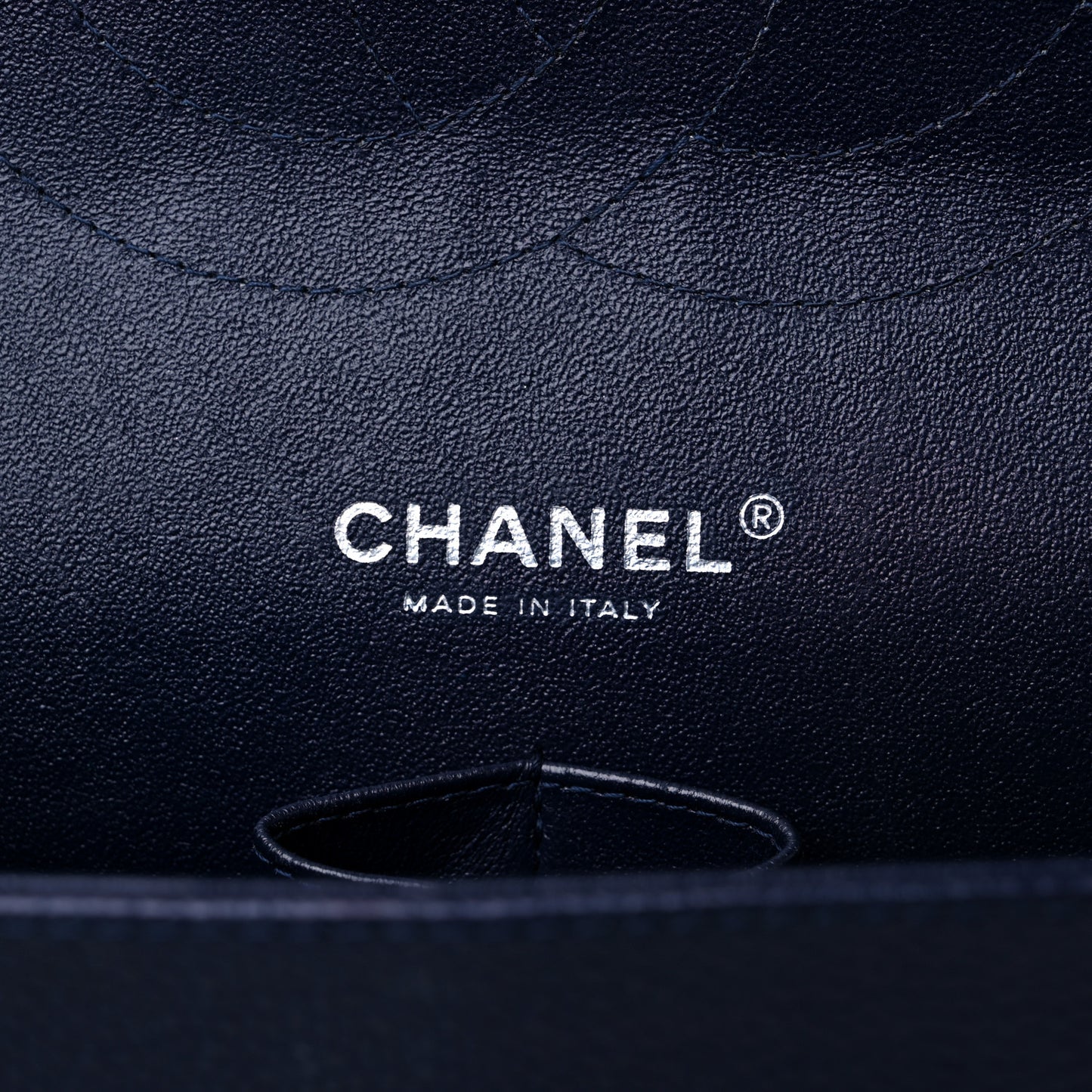 Caviar Quilted Jumbo Double Flap Navy Blue