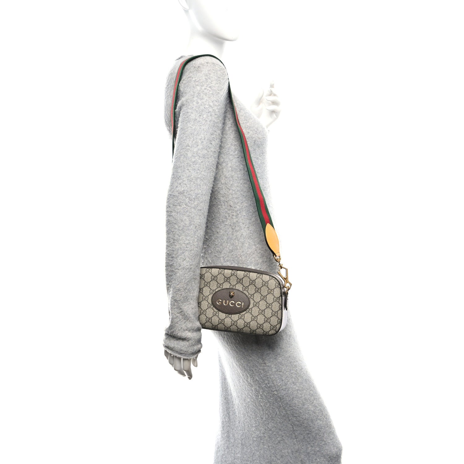 Gucci GG Supreme Monogram Web Neo Vintage Shoulder Bag Beige New Acero Crop 2 of 10