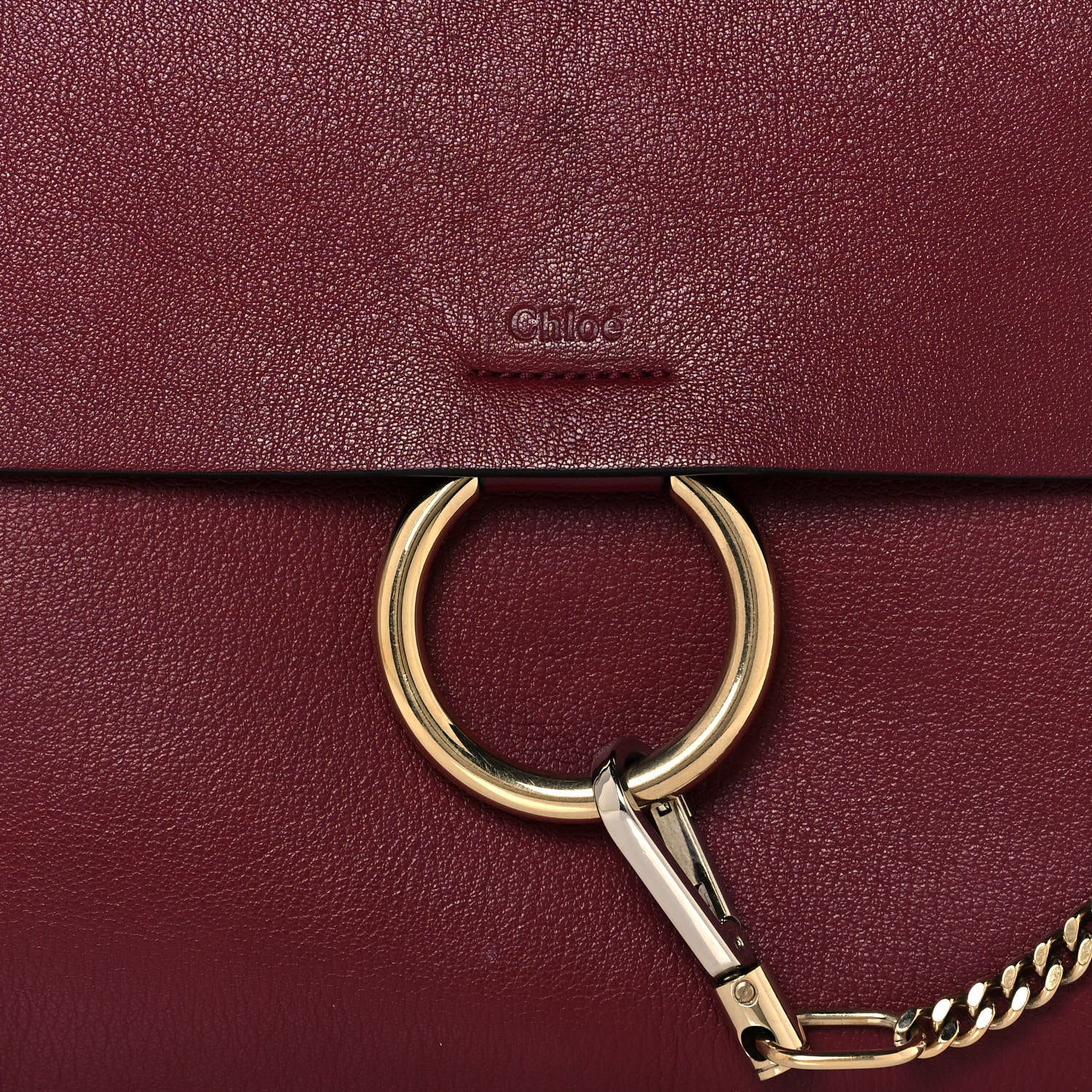 Chloe Calfskin Medium Faye Shoulder Bag Sienna Red 7 of 17