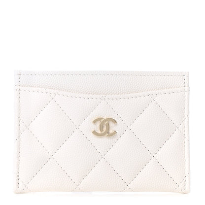 Chanel Caviar Quilted Card Holder White 1 of 4