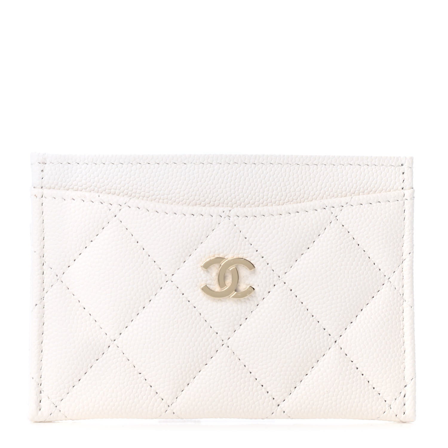 Chanel Caviar Quilted Card Holder White 1 of 4