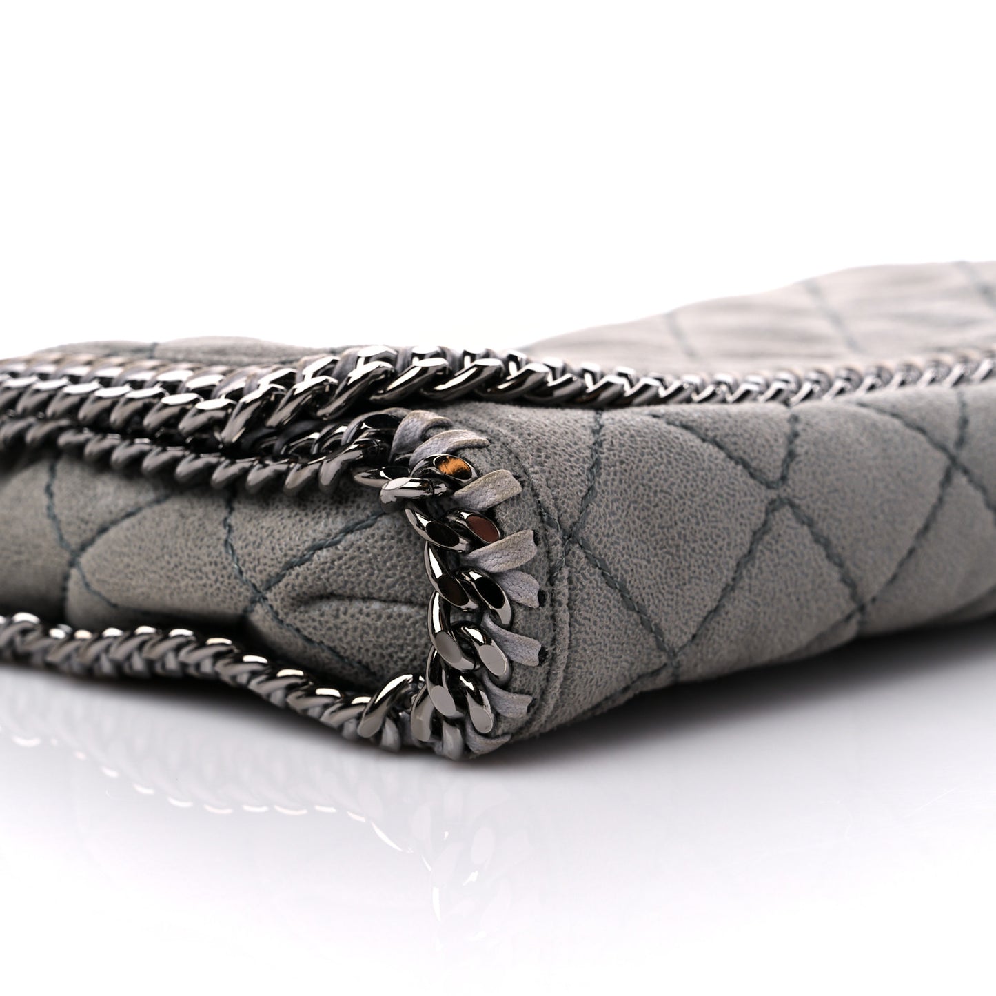 Shaggy Deer Quilted Falabella Clutch Grey