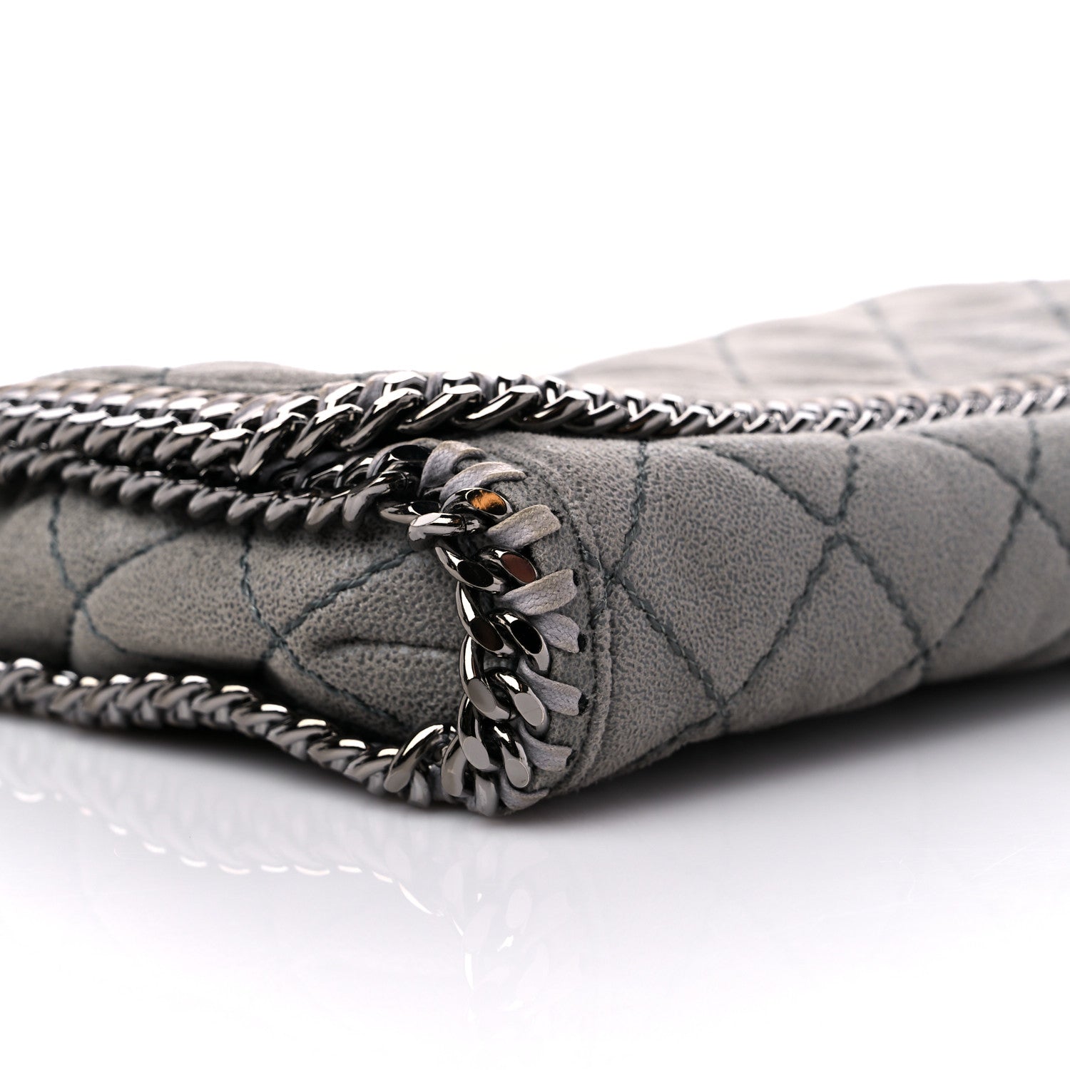 Stella McCartney Shaggy Deer Quilted Falabella Clutch Grey 7 of 8