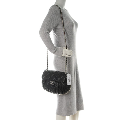 Chanel Washed Lambskin Quilted Medium Chain Around Messenger Black 2 of 7