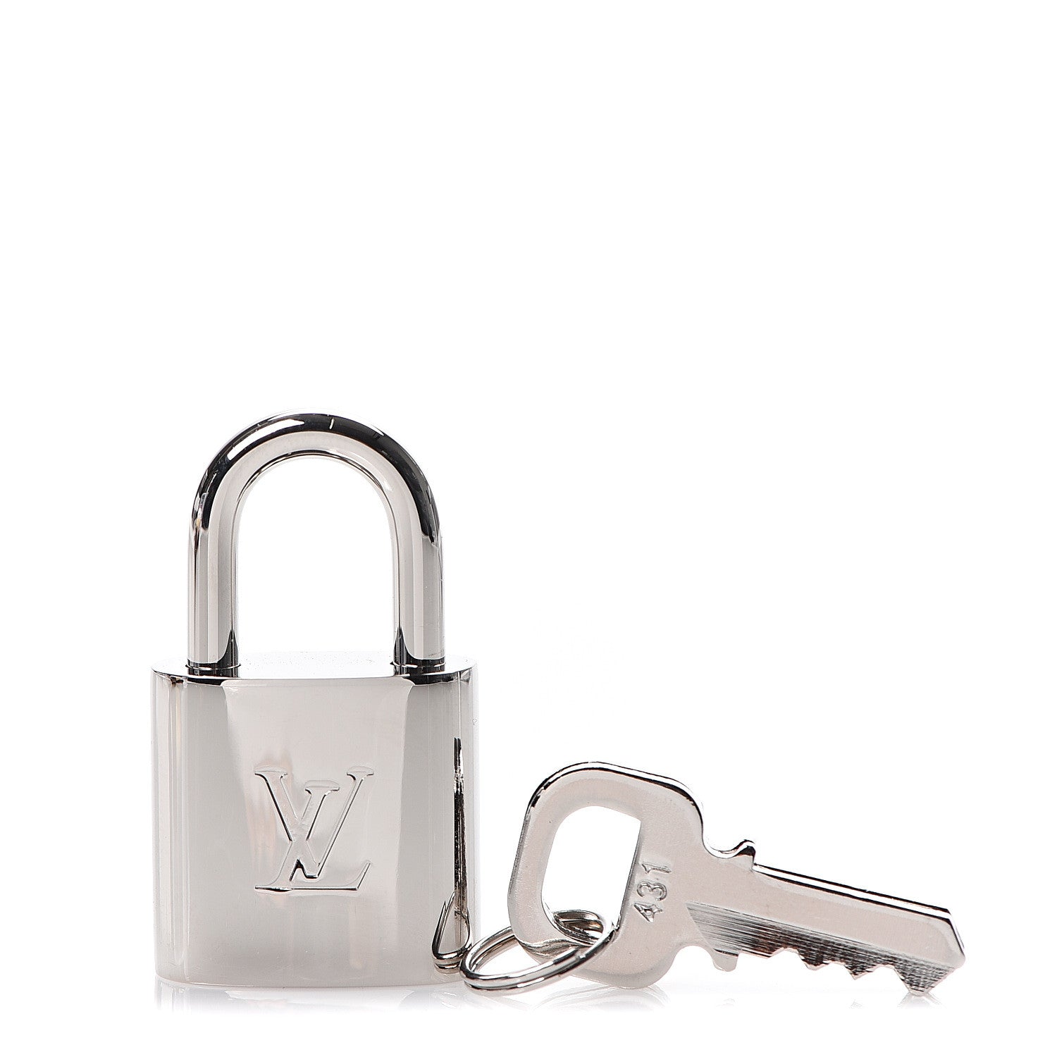 Louis Vuitton Polished Silver Lock and 2 Keys Set #431 554658