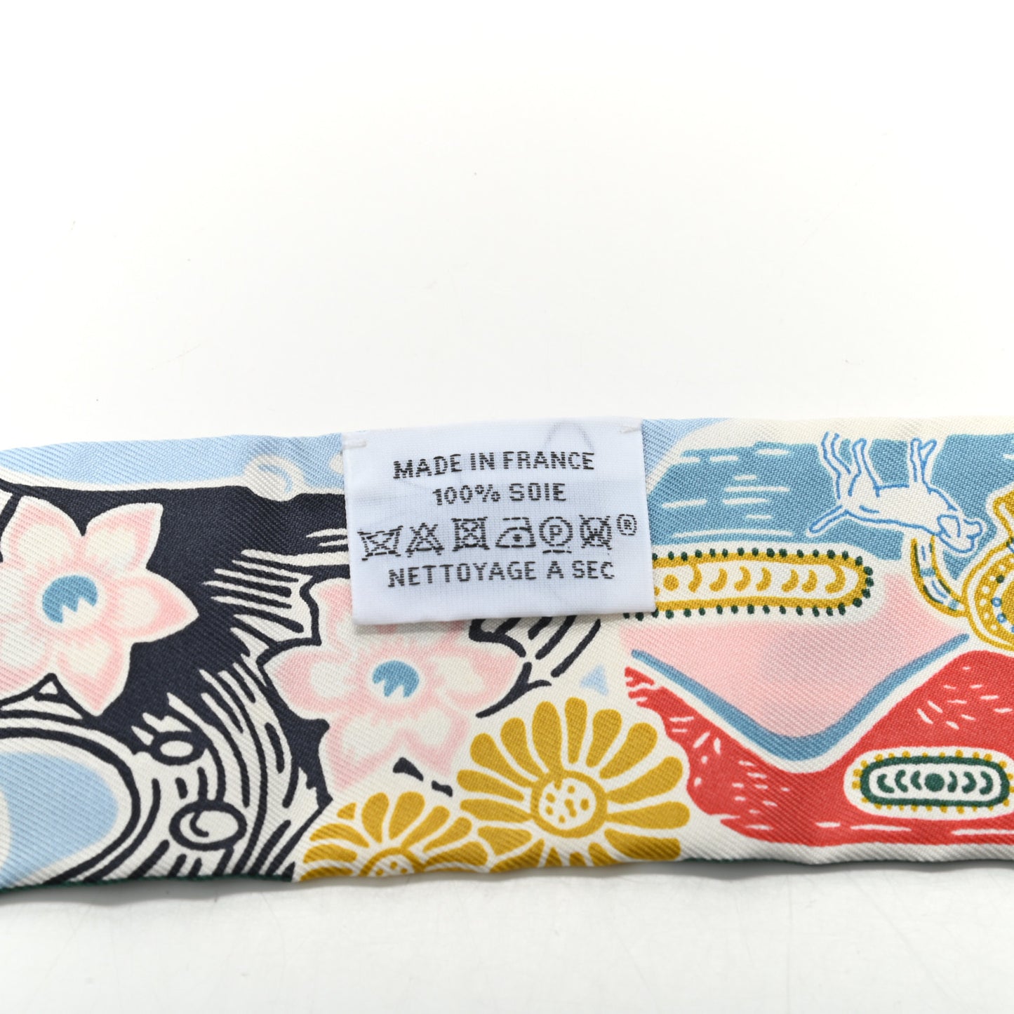 Silk Bingata Twilly Bleu Ciel Vert Rose