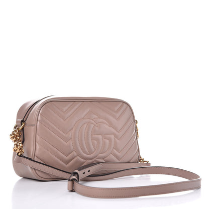 Gucci Calfskin Matelasse Small GG Marmont Chain Shoulder Bag Taupe 3 of 7