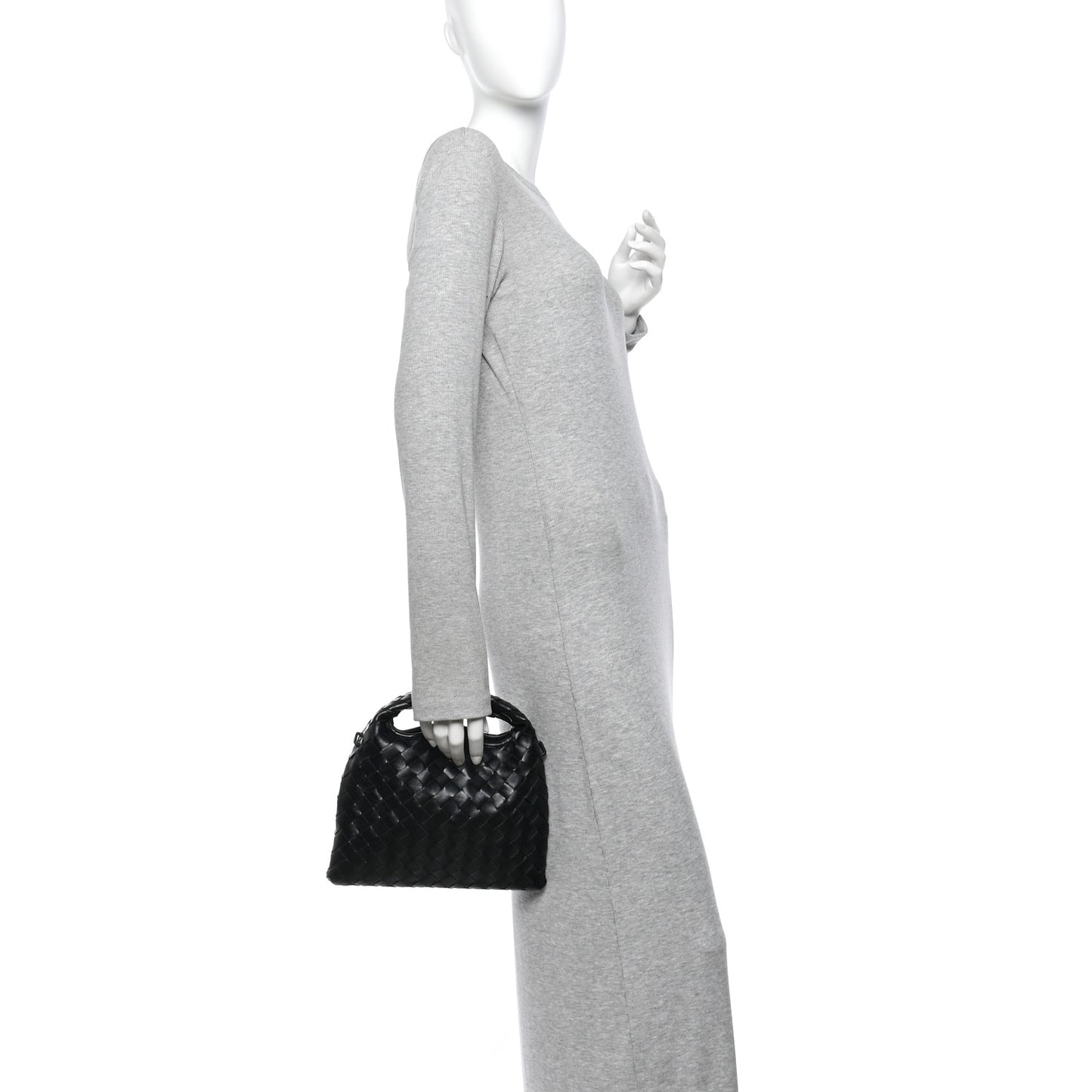 Calfskin Intrecciato Mini Hop Black