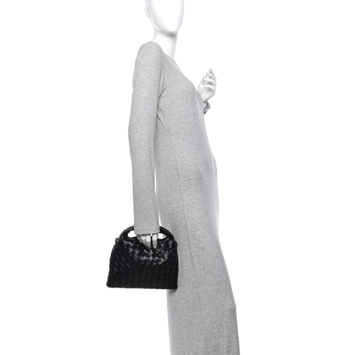 Bottega Veneta Calfskin Intrecciato Mini Hop Black 2 of 9
