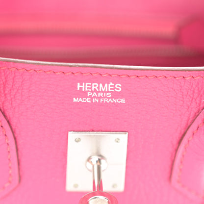 Hermes Chevre Mysore Birkin 25 Rose Shocking 6 of 14