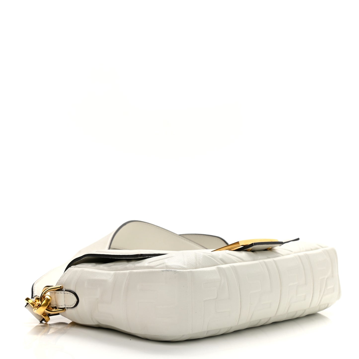 Nappa FF 1974 Embossed Baguette White