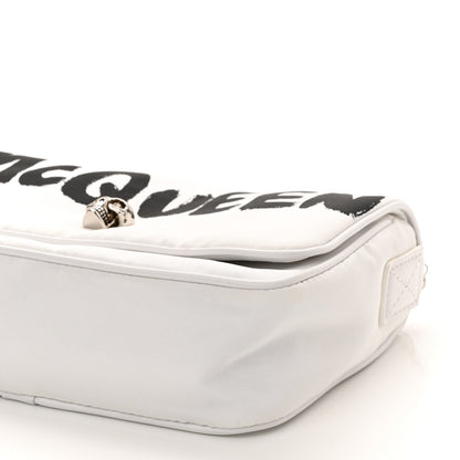 Alexander McQueen Nylon Graffiti Skull Small Crossbody Bag White Black 11 of 11