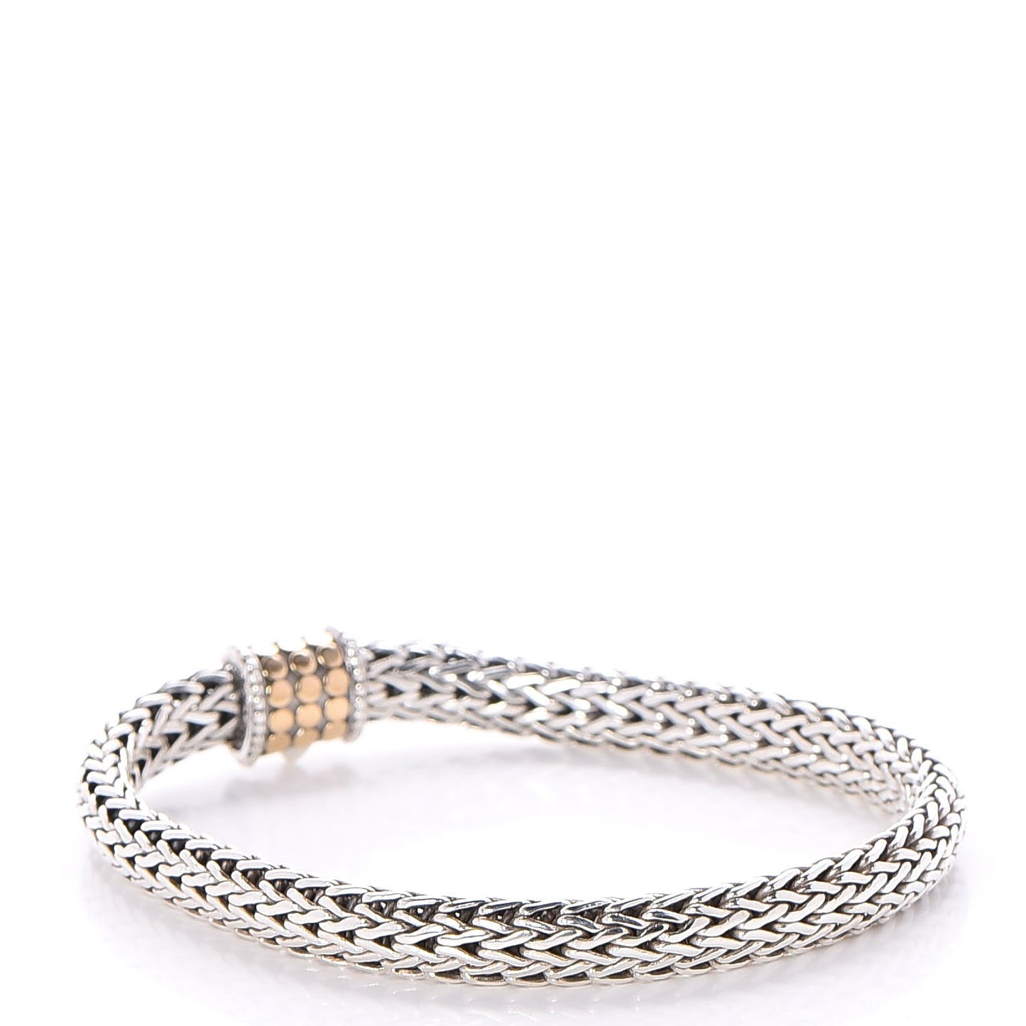 Sterling Silver 18K Yellow Gold 6.5mm Classic Chain Dot Bracelet
