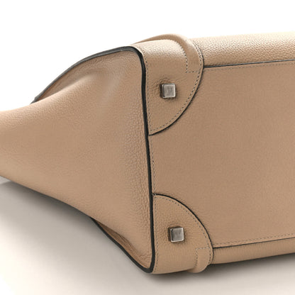 Celine Drummed Calfskin Mini Luggage Dune 7 of 9
