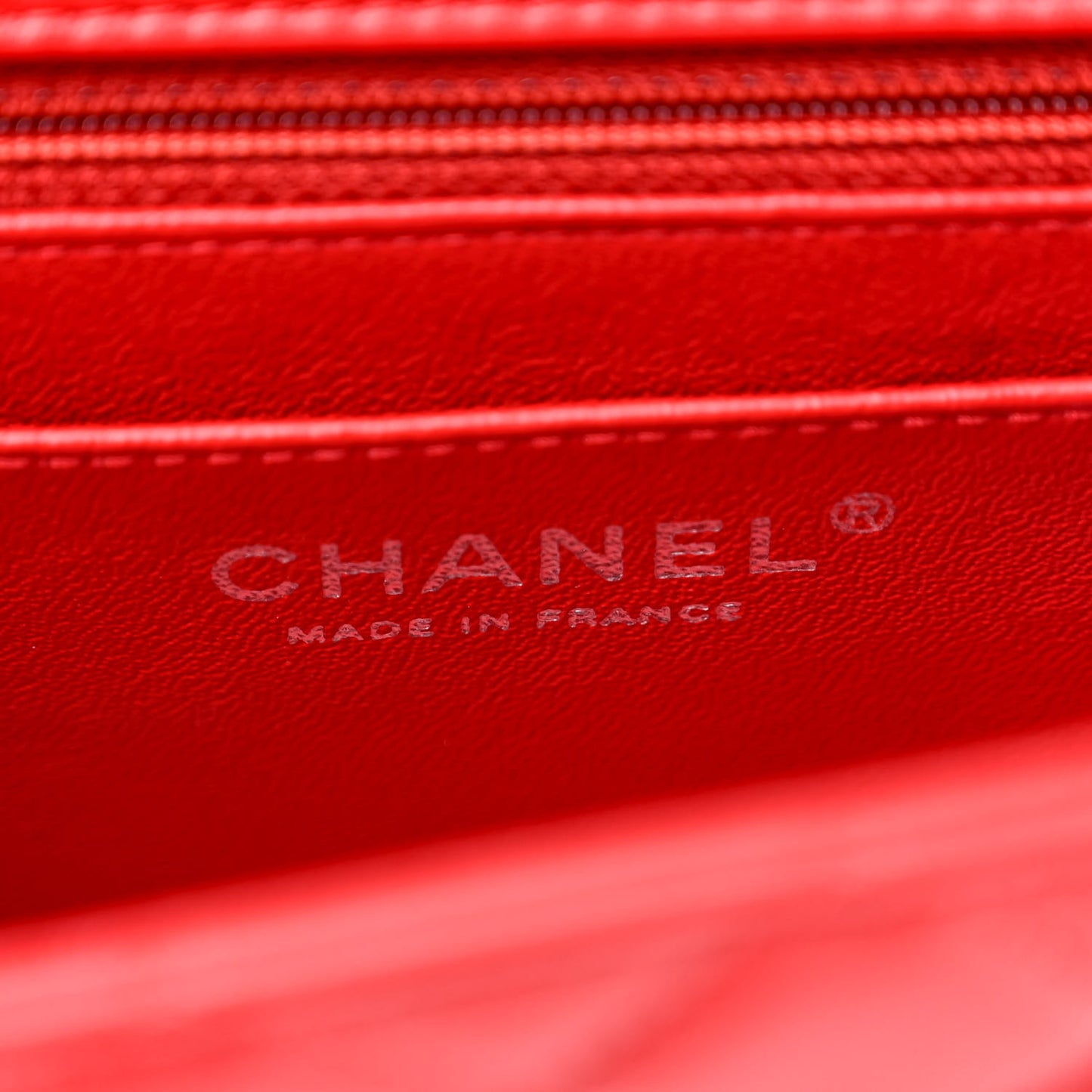 Lambskin Quilted Mini Rectangular Flap Red