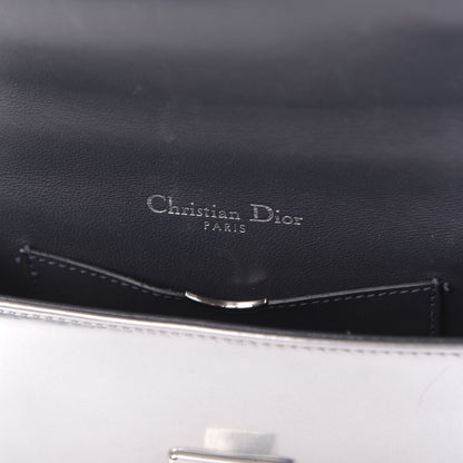 Christian Dior Metallic Patent Micro-Cannage Mini Diorama Flap Bag Silver 6 of 9
