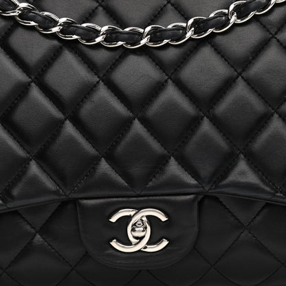 Chanel Lambskin Quilted Maxi Single Flap Black 14 of 28