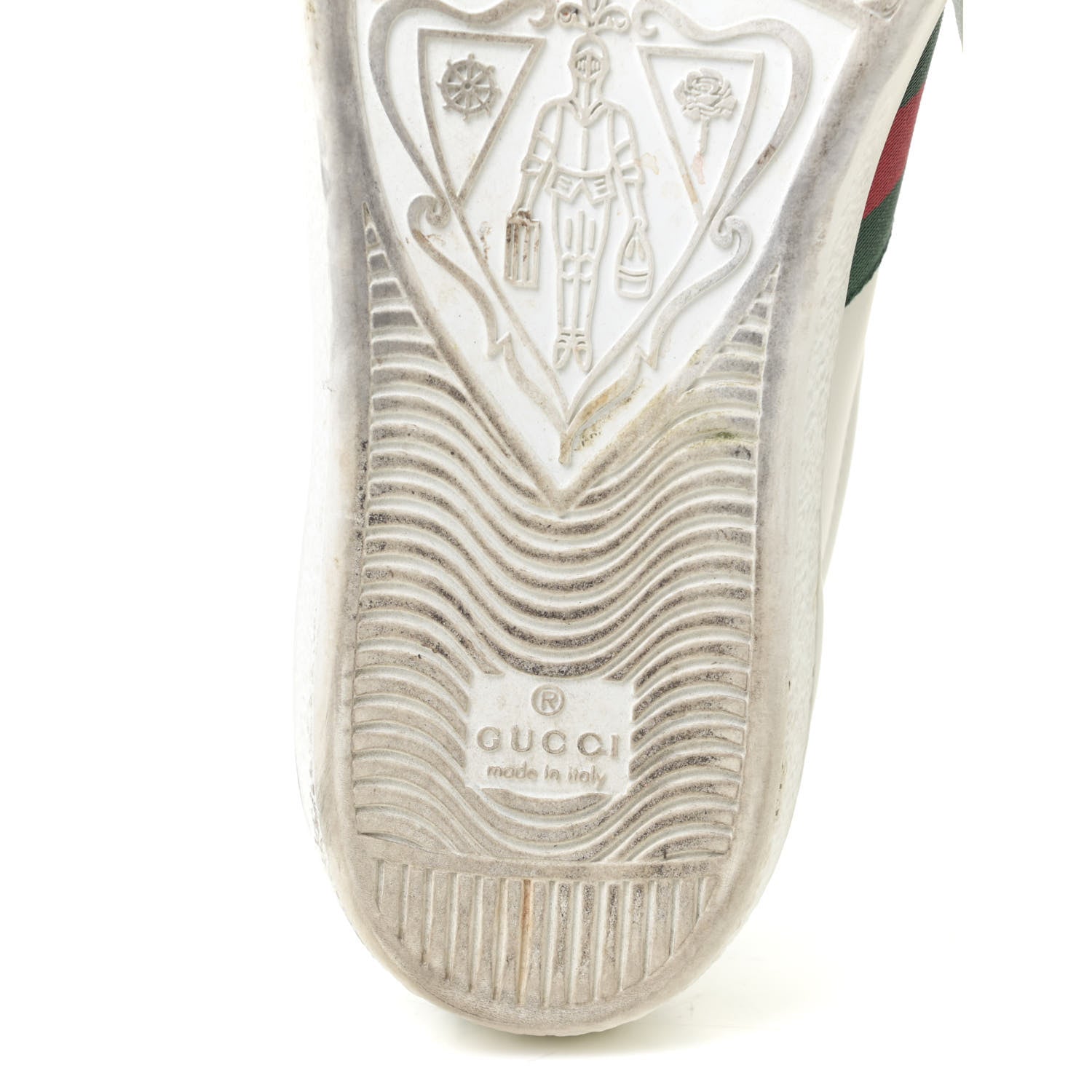 Gucci Calfskin Crocodile Web Womens Ace Sneakers 38 White Green 9 of 18