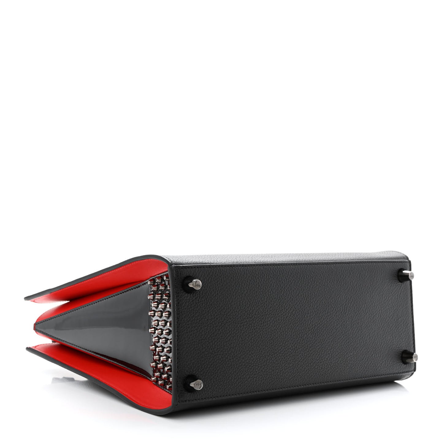 Calfskin Empire Patent Studded Medium Paloma Black