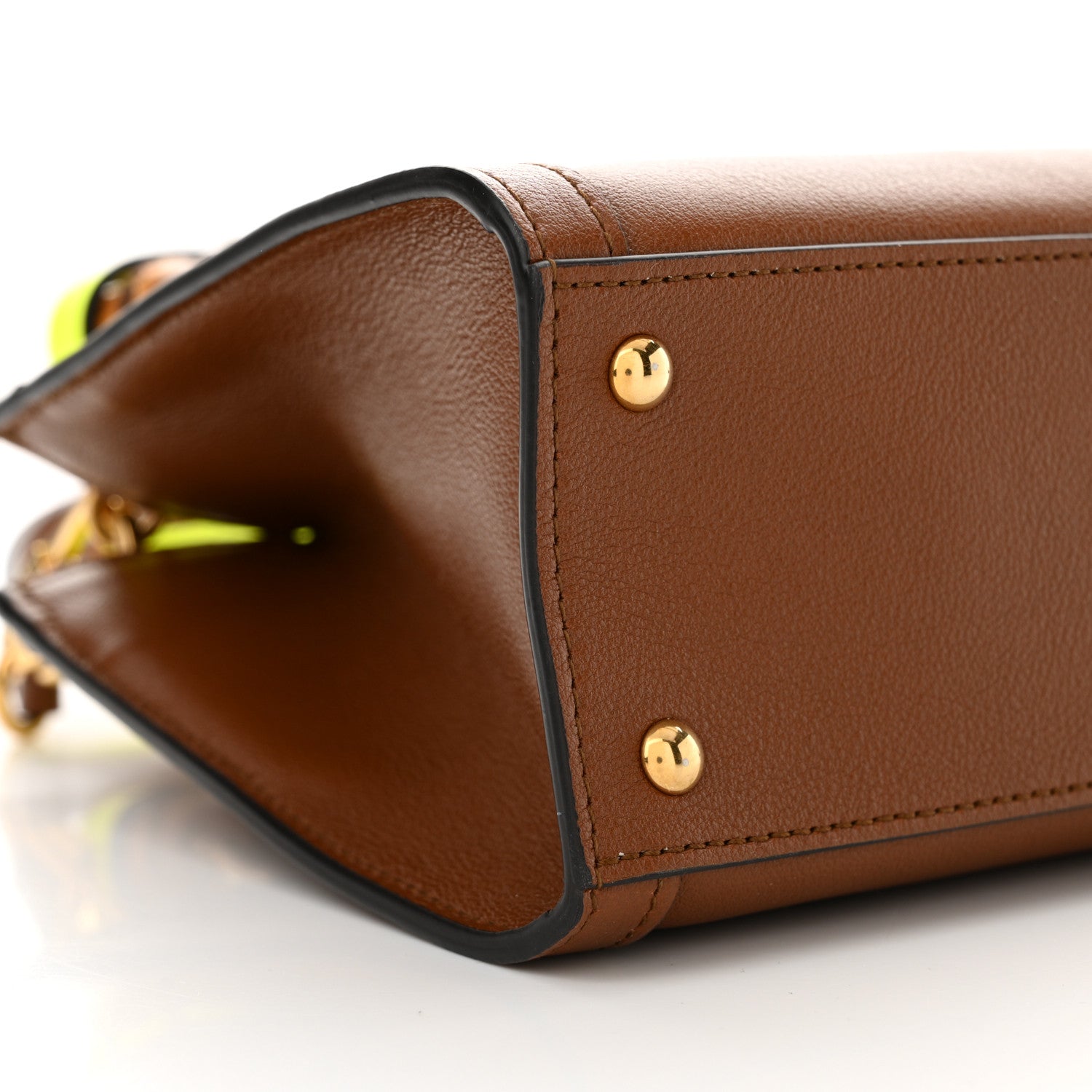 Gucci Wonka Grain Calfskin Mini Diana Tote Bag Cuir Yellow Fluo 9 of 10