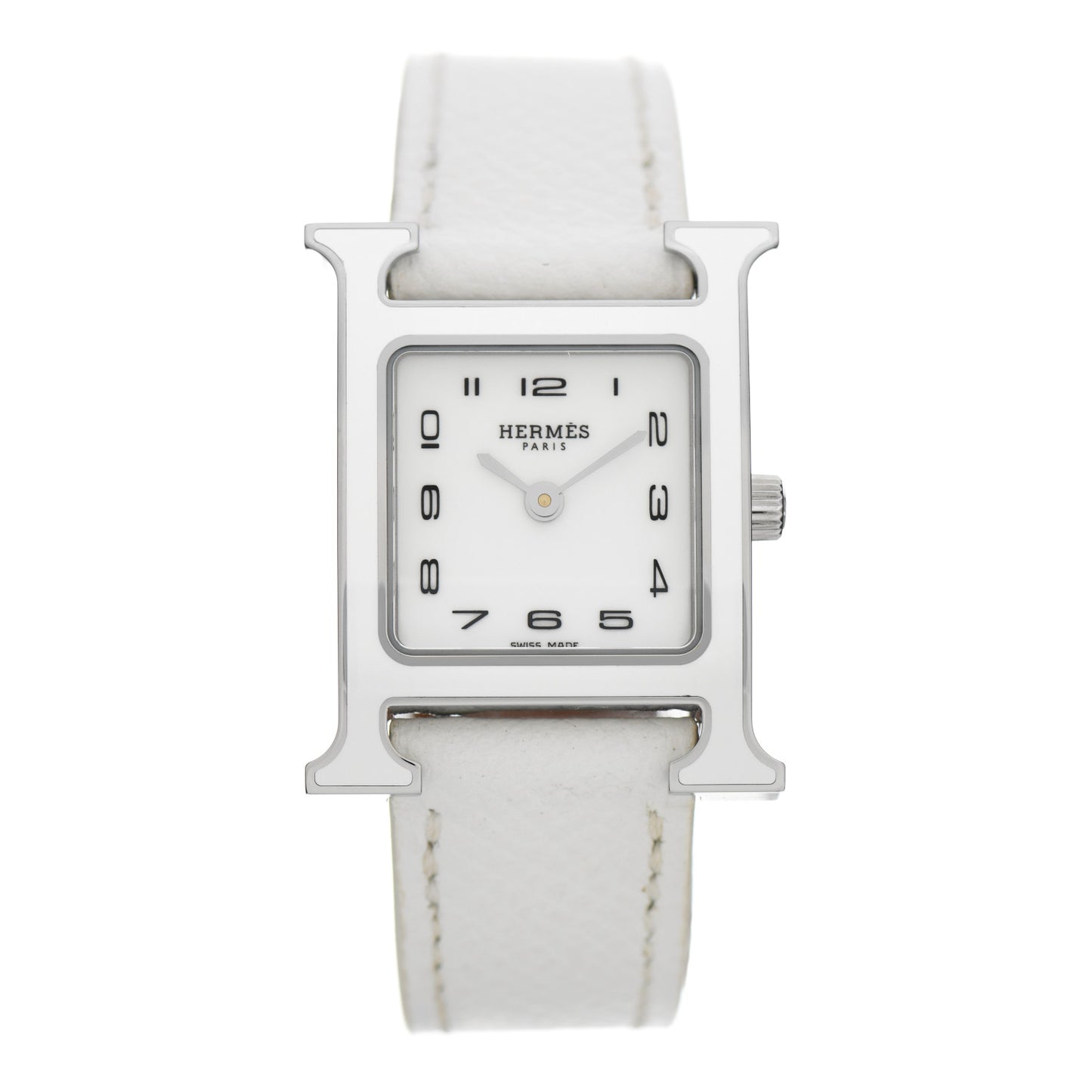 Stainless Steel Epsom Lacquer 21mm Heure H Hour Quartz Watch Blanc