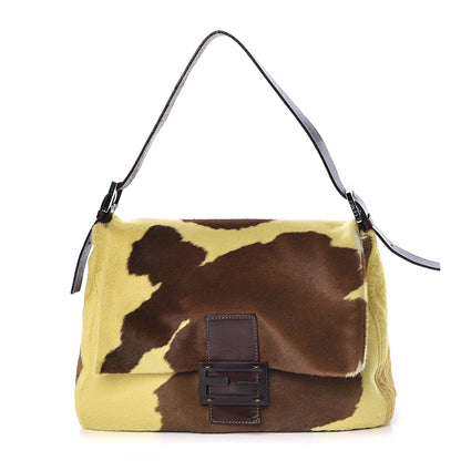 Fendi Calf Hair Mama Baguette Yellow Brown 1 of 18